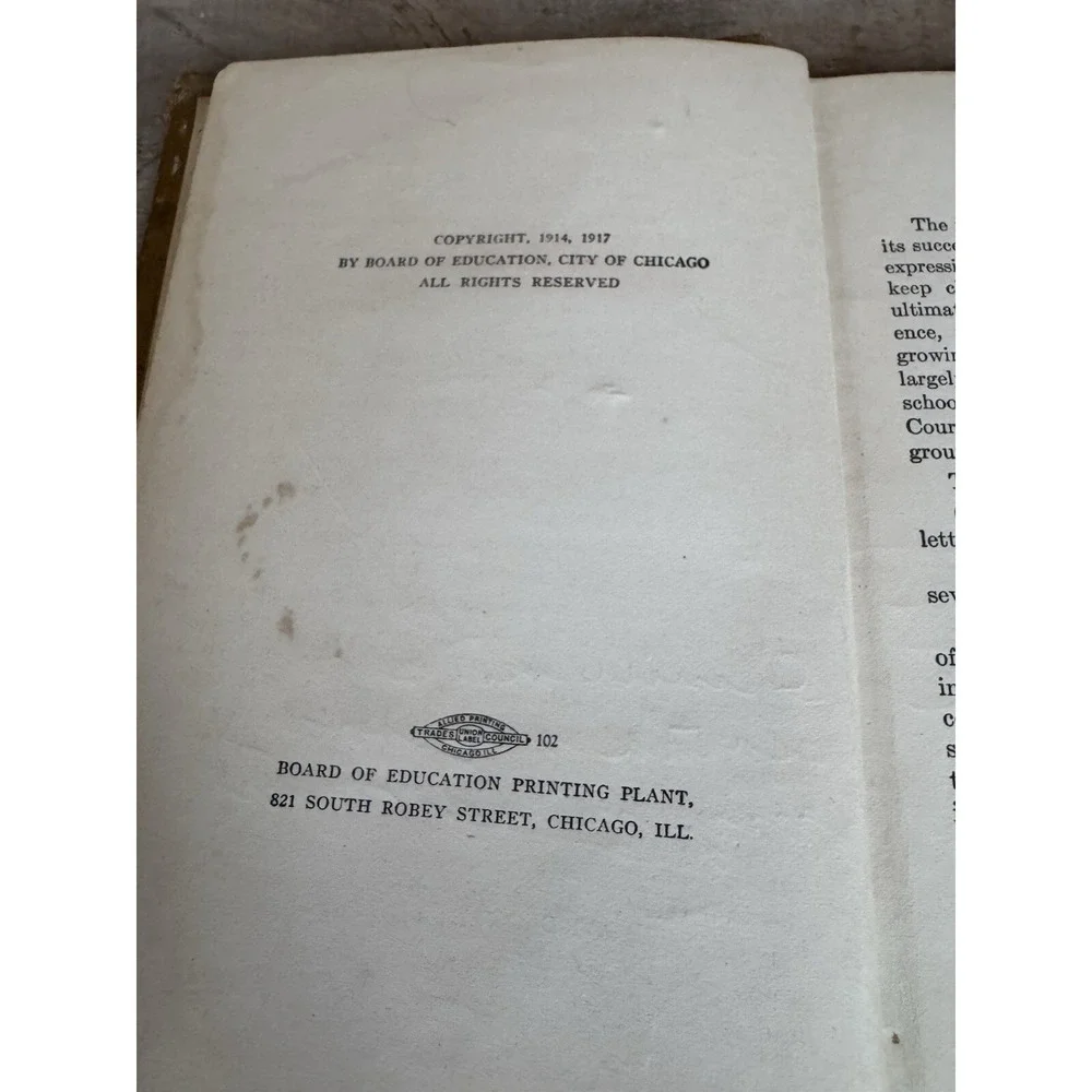Antique 1919 The Chicago Public School Spelling Book City Of Chicago Grade 4-8th